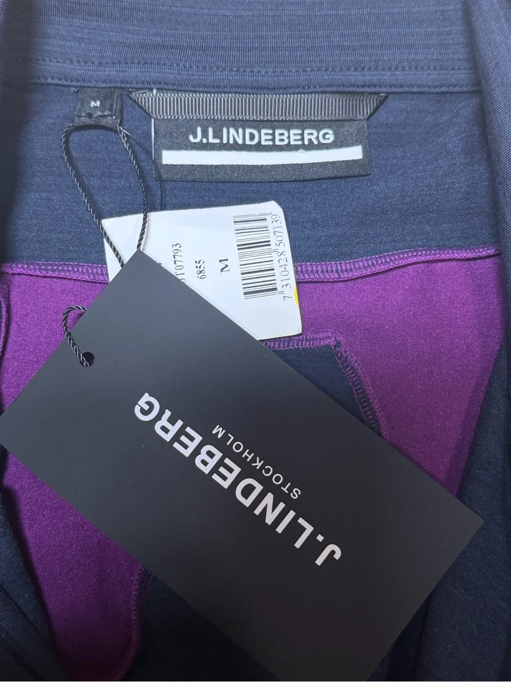 J Lindeberg NEW Saks Jarvis Mid Layer Navy Performance Golf Zip Jacket Medium